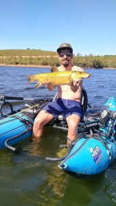 Golden barbel in Peña del Águila lake